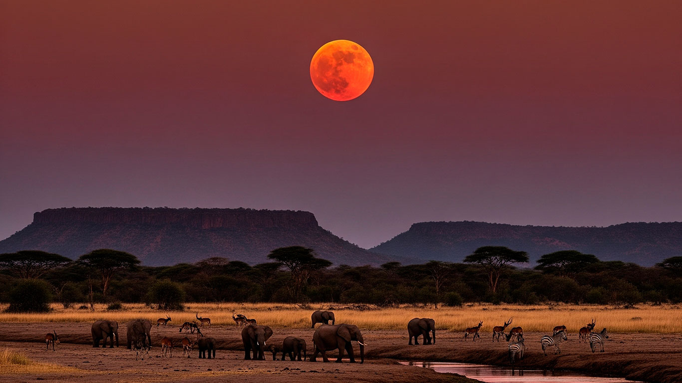 Blood Moon watch party in Samburu Sopa Lodge